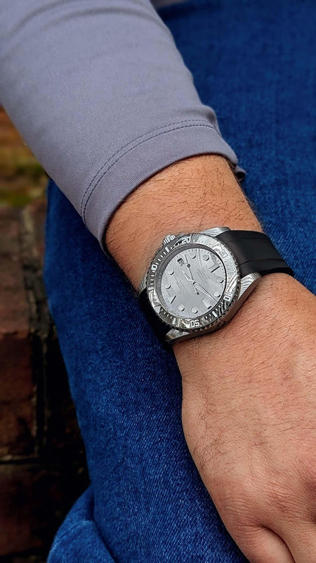 Damascus Swiss Automatic SW200 Deep Marine Explorer II Damascus/Natural Damascus Dial | darkgrey Dial