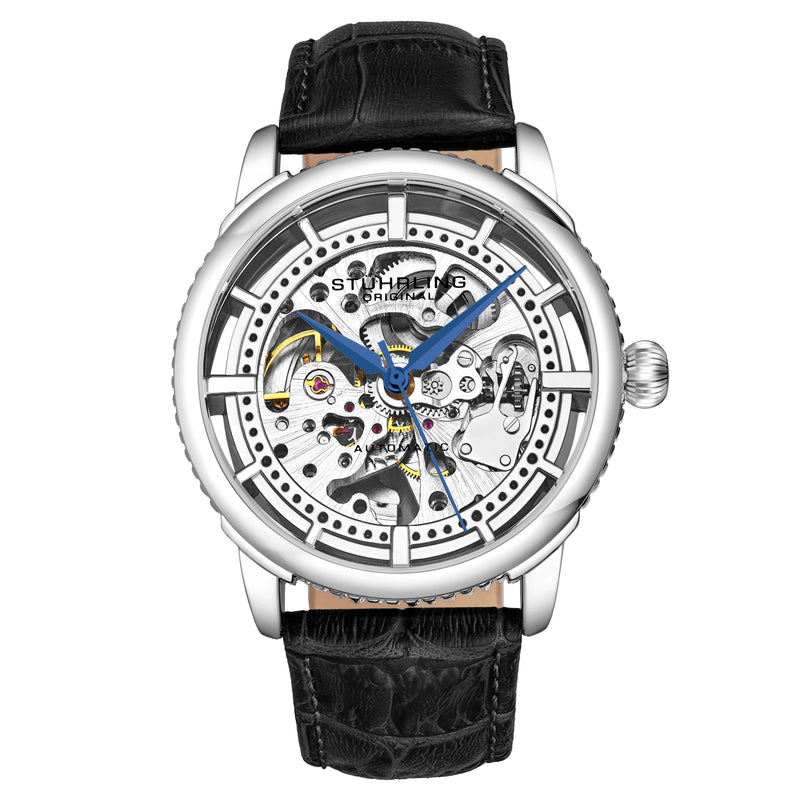 Legacy Automatic Silver/Black Skeleton Watch