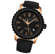 Aquadiver Black/Leather/Black Dial/Rose Case | Black Dial