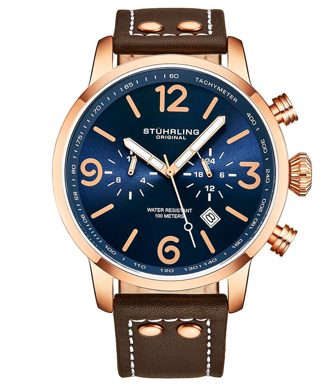 Aviator Blue Dial/ Brown Leather | Blue Dial
