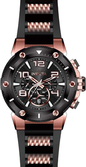 Speedway Chronograph Black Dial / Two-Tone Black / Rose Gold Silicone And Stainless Steel Strap Black Dial