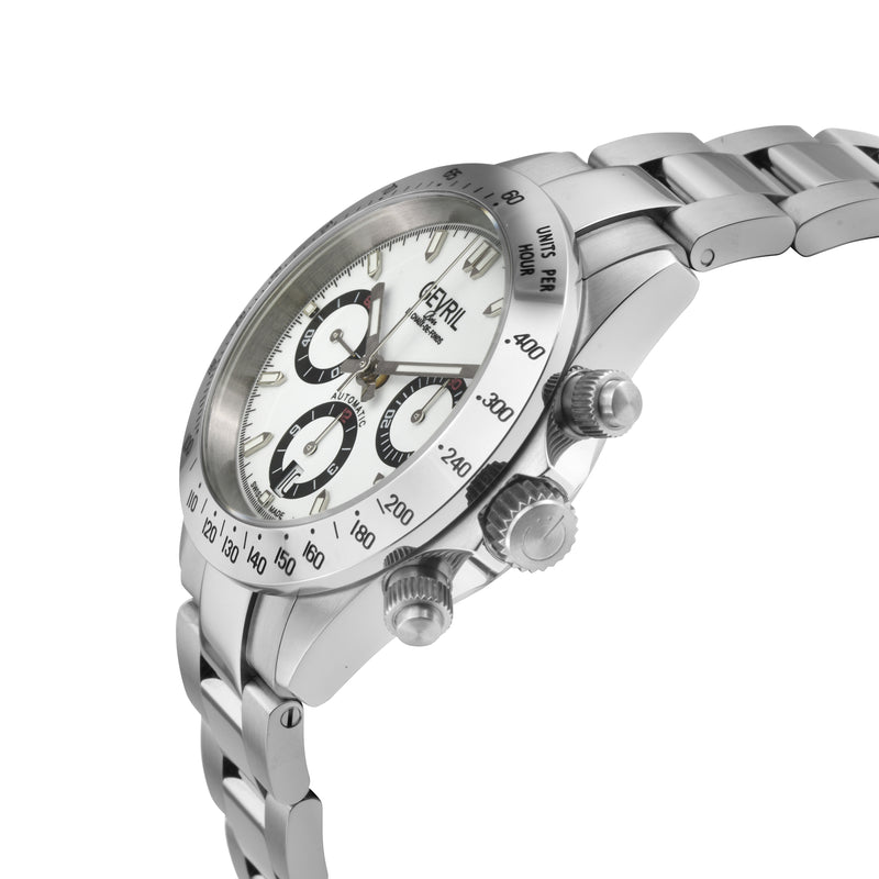 New Amsterdam Swiss made Automatic Chrono, ETA 7753, White Dial, Stainless steel | White Dial
