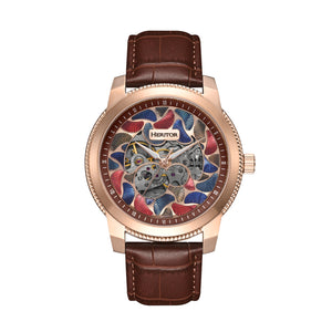 Emmanuel Semi Skeleton Custom Dial Rose Gold/Brown MULTICOLOR Dial