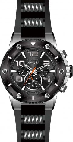 Speedway Chronograph Black Dial / Two-Tone Black / Silver Silicone And Stainless Steel Strap Black Dial