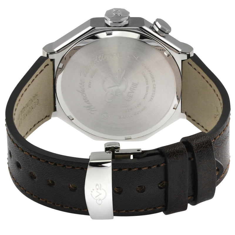 Marchese GV2 Men's Marchese IPYG Case, Silver Dial Watch, Brown Handmade  Italian Leather Strap | Silver Dial