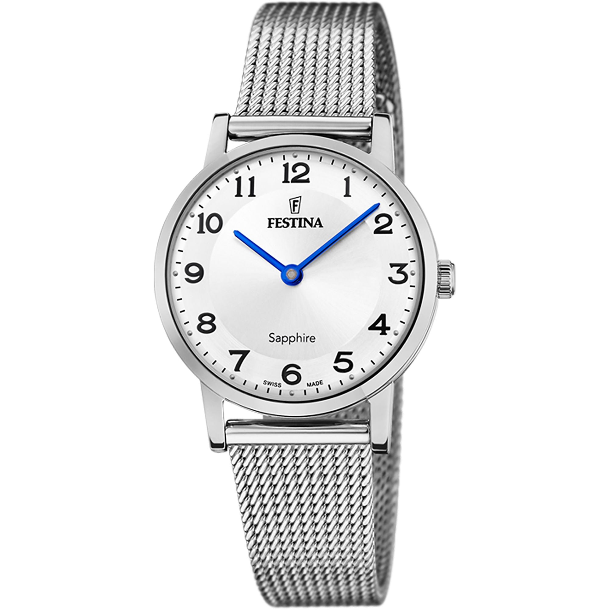 Swiss Made Silver / Stainless Steel Silver Dial
