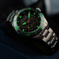 Croft 42 Skeleton Automatic Silver & Red / Stainless Steel | Black Dial