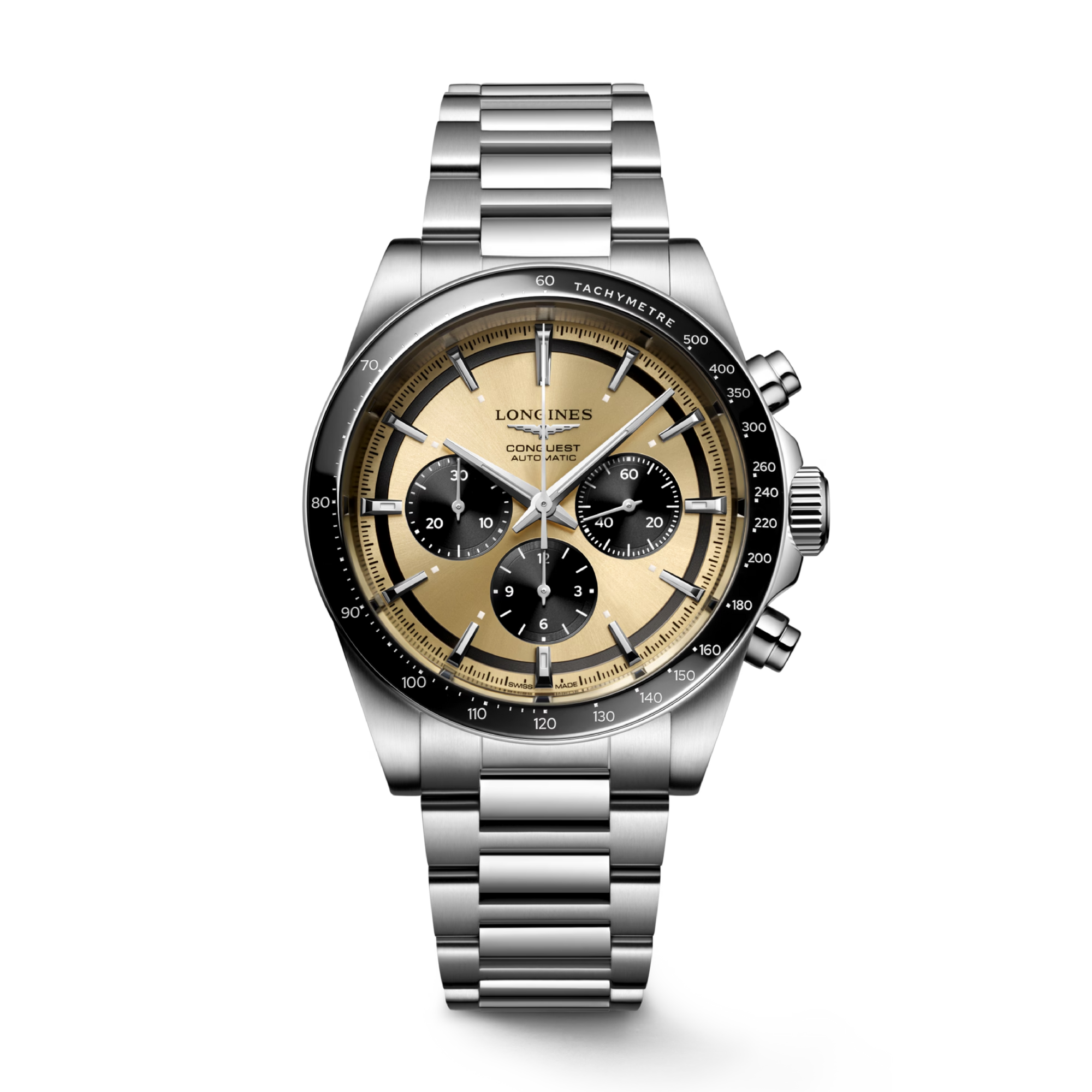 Conquest Chronograph Gold / Stainless Steel | Gold Dial