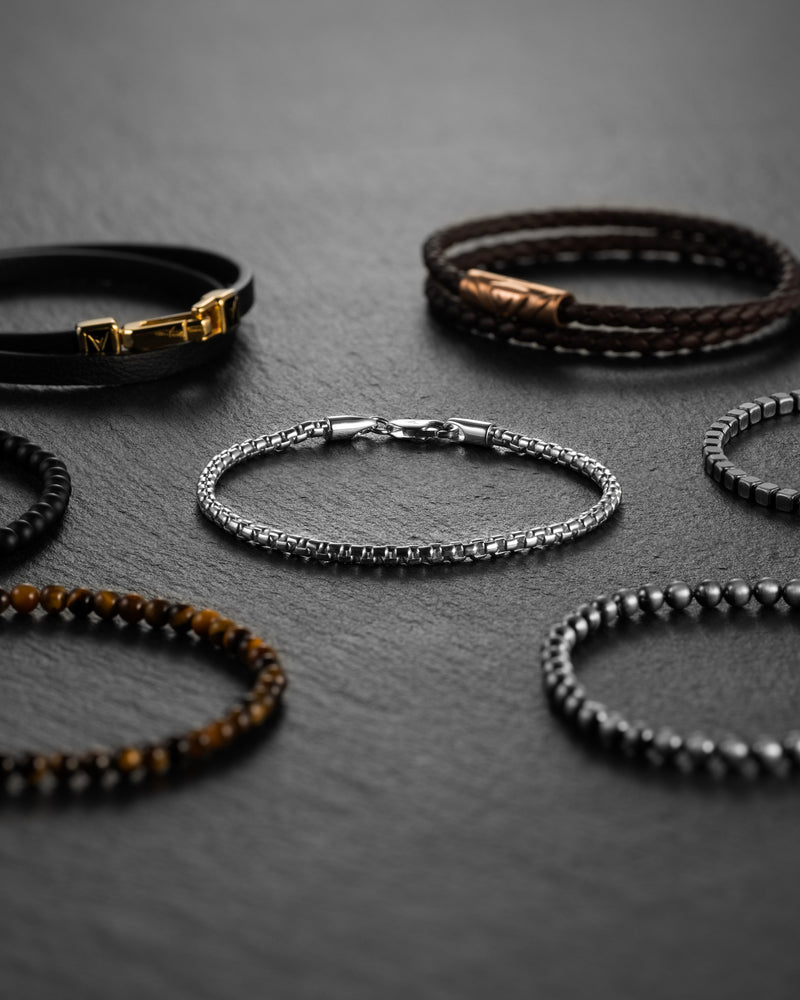 Box Chain Bracelet, 3MM Sterling Silver