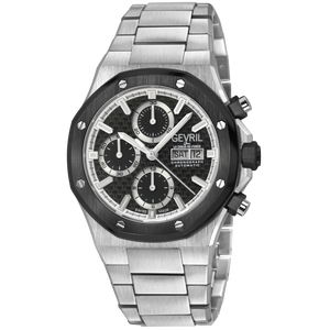 Kingsgate Chronograph Black/Silver Dial 316L Stainless Steel Bracelet Black Bezel 42mm Black-Silver Dial