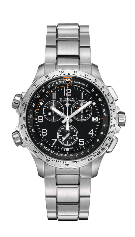 Khaki Aviation X-Wind GMT Chrono Quartz Silver-tone