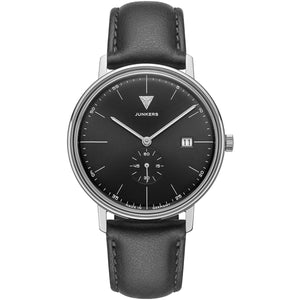 Bauhaus 40 Small Seconds Black Dial / Black Leather Strap Black Dial