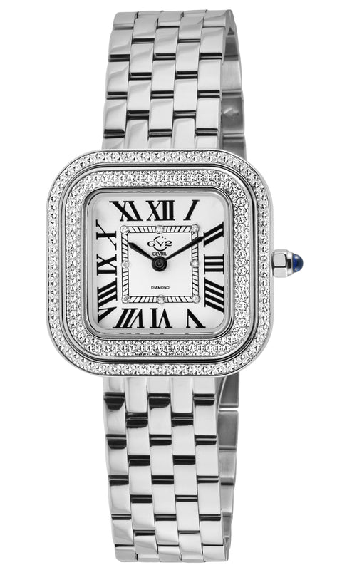 Bellagio GV2 Women's Diamond Swiss Quartz Watch, Silver/White dial 8 Diamonds, Bracelet | White Dial
