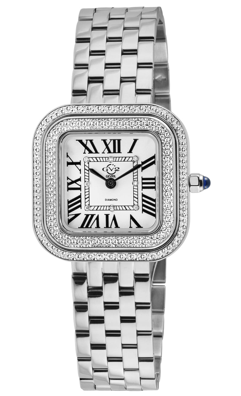 Bellagio GV2 Women's Diamond Swiss Quartz Watch, Silver/White dial 8 Diamonds, Bracelet White Dial