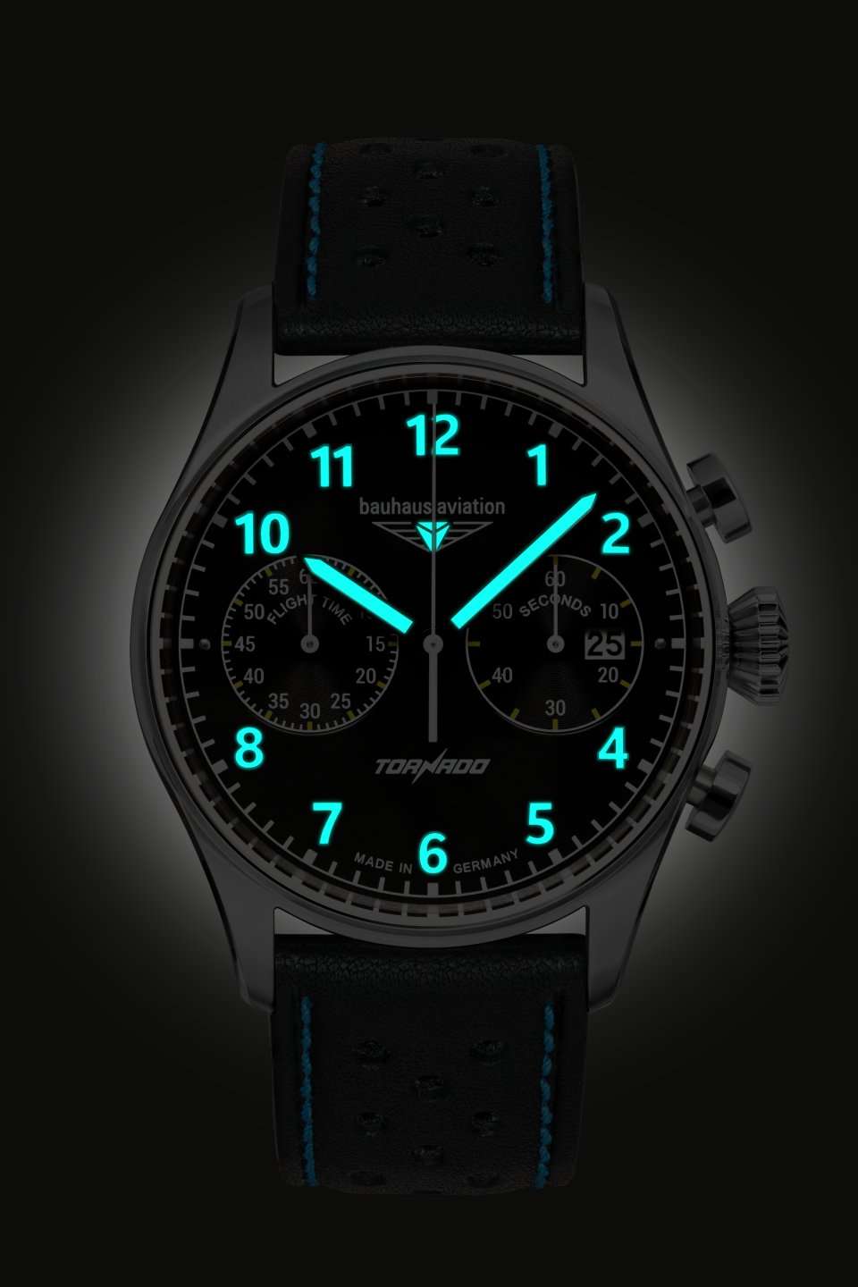 Aviation Tornado Black Dial with Light Blue | Black Dial