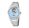 Riv Open Heart Blue / Stainless Steel | Blue Dial