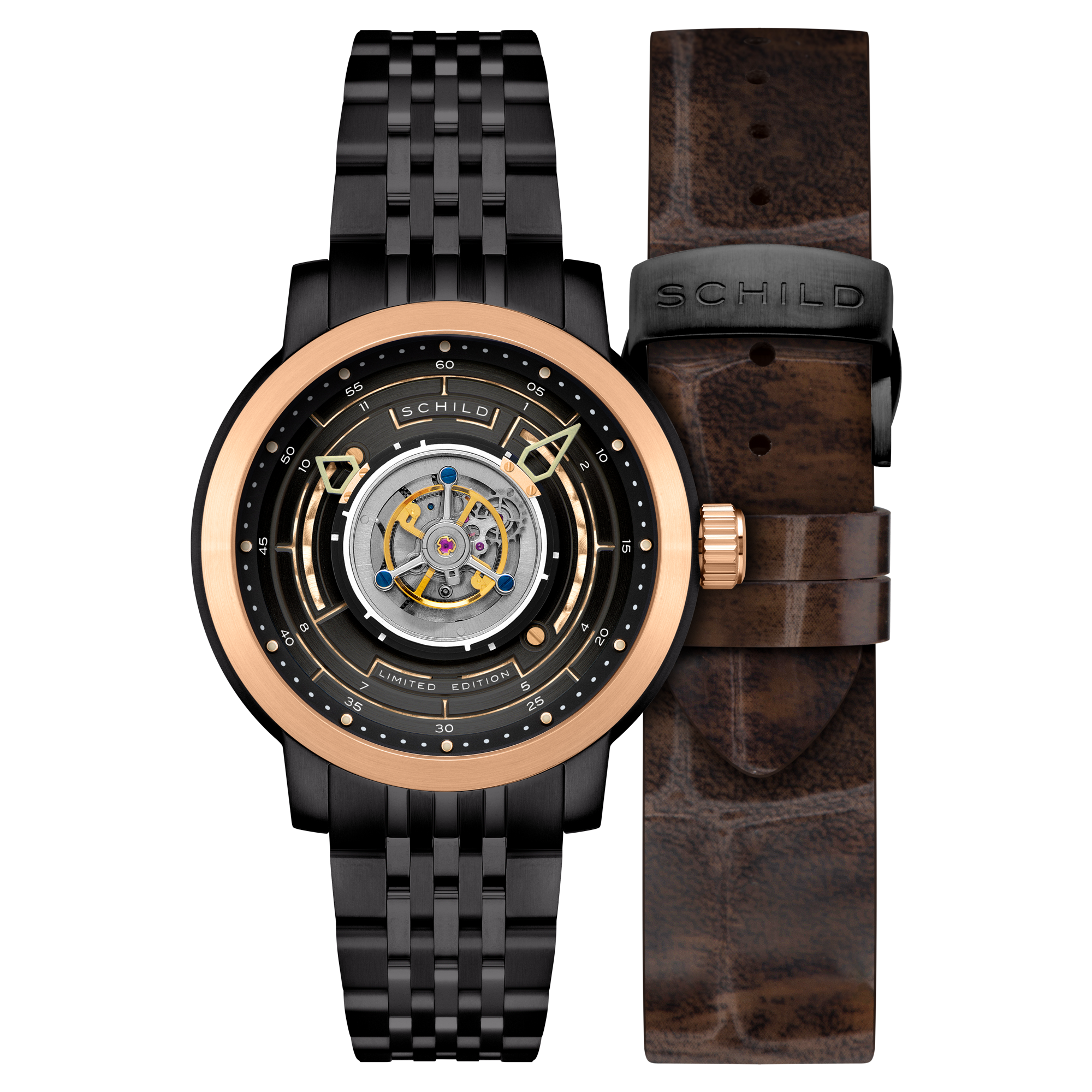 Heinrich Cyclone Tourbillon Limited Edition Black / Black Stainless Steel | Black Dial