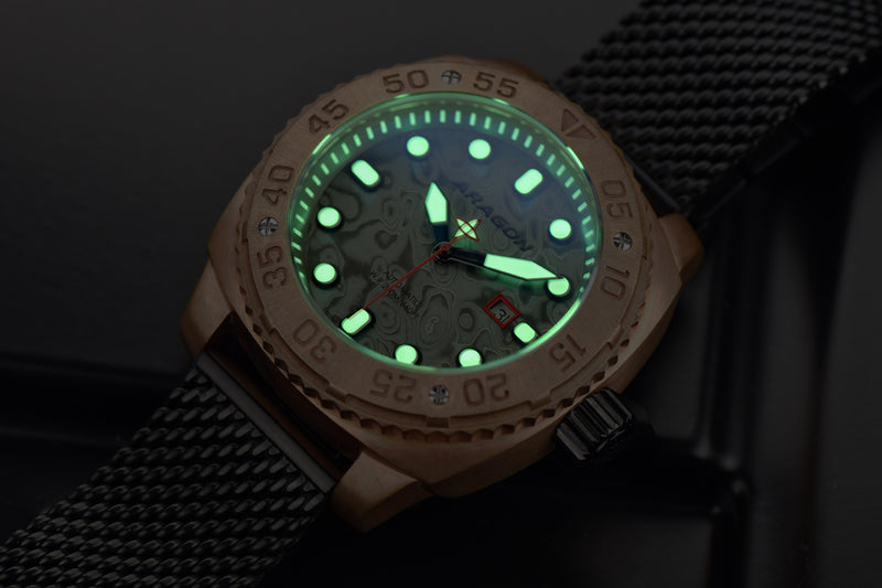 Parma 2 Bronze Damascus Swiss ETA 2824 45mm - Damascus