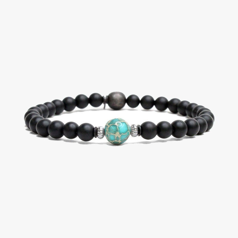 Black Onyx, Turquoise Sea Sediment M (7.25" Wrist) |  Dial