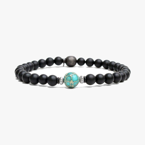 Black Onyx, Turquoise Sea Sediment M (7.25" Wrist) |  Dial