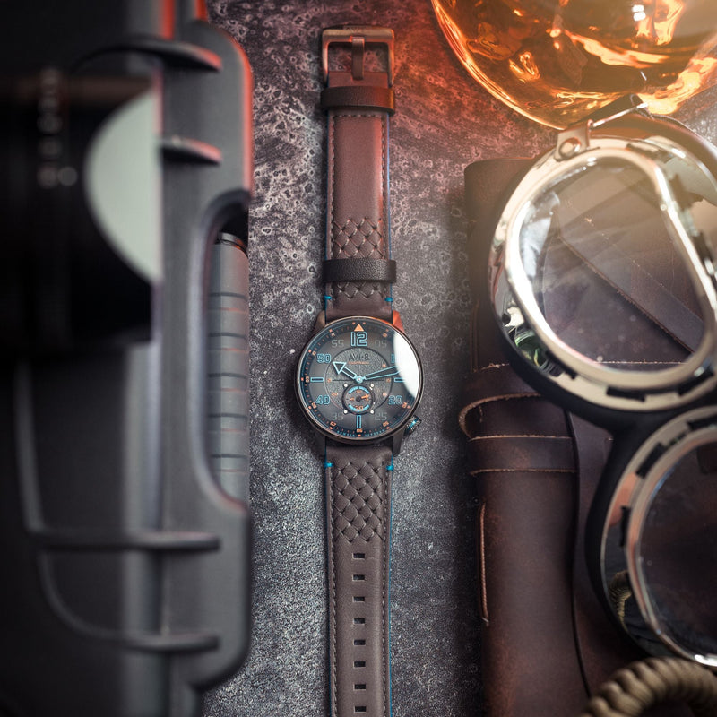 Hawker Typhoon Baldwin Automatic Grey / Gray Leather | Grey Dial
