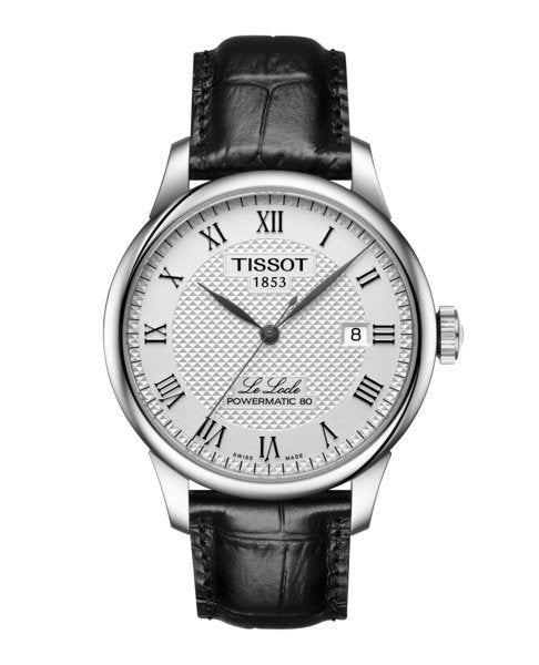 Le Locle Powermatic 80 Black / Leather | Silver Dial