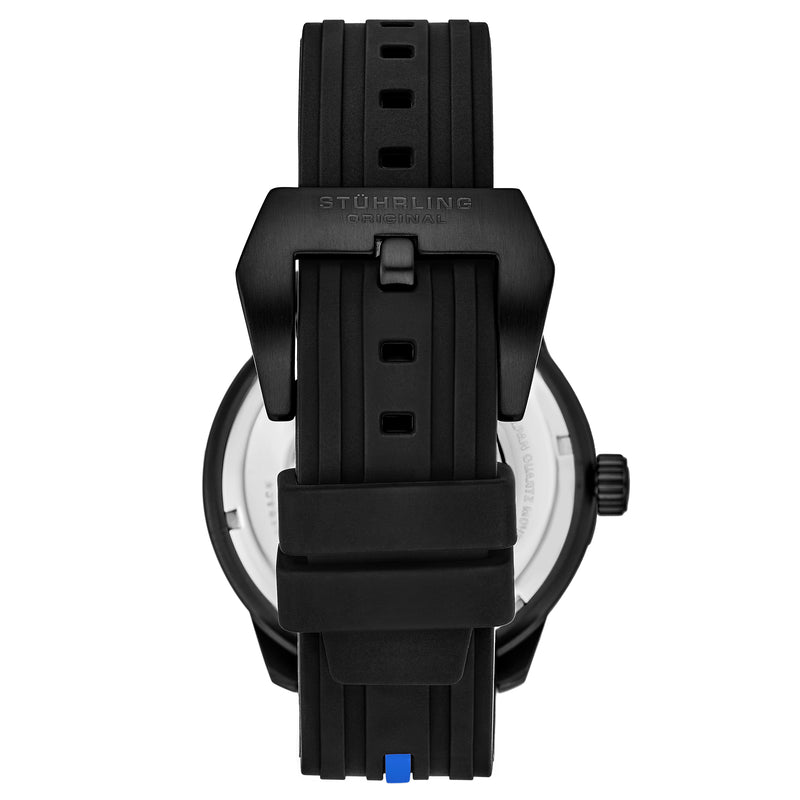 Aviator Black and blue/Rubber/Black/Silver Dial/Black Case | Black Dial