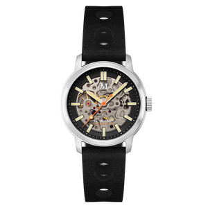 James McCabe Rally Automatic Black / Leather | Black Dial