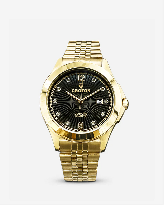 DECIDER Croton's Men's Stainless Steel Watch with Diamond Markers  |  Dial