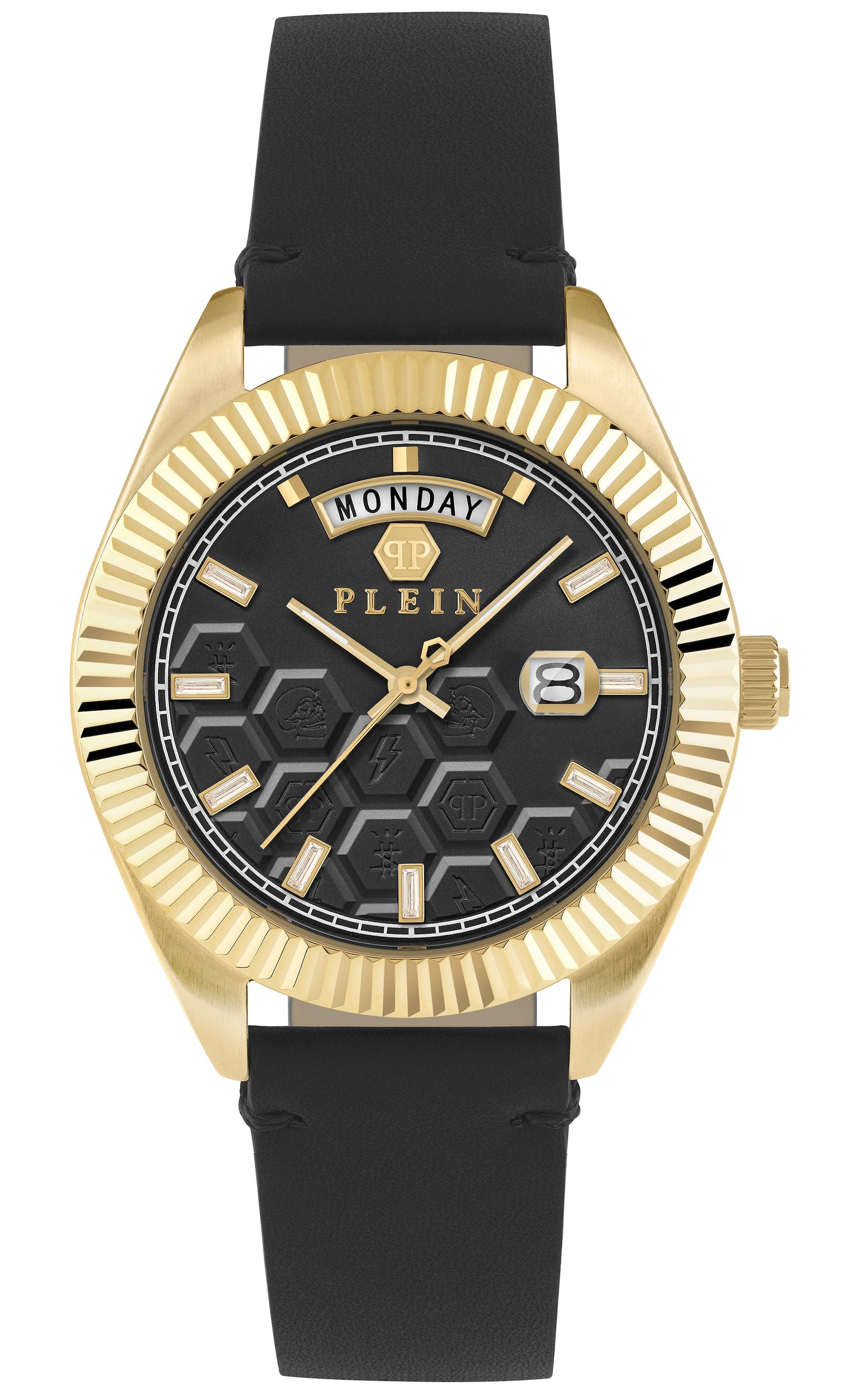 DATE SUPERLATIVE GENT 42MM Black / Leather Black Dial