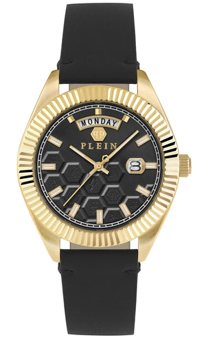 DATE SUPERLATIVE GENT 42MM Black / Leather Black Dial