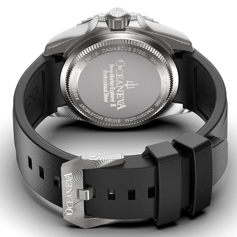 Damascus Swiss Automatic SW200 Deep Marine Explorer II Damascus/Yellow Gold Damascus Dial | Gold Dial