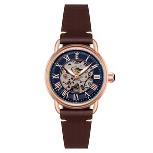 Investigator 40 Azure Blue  / Brown Leather Strap Blue Dial