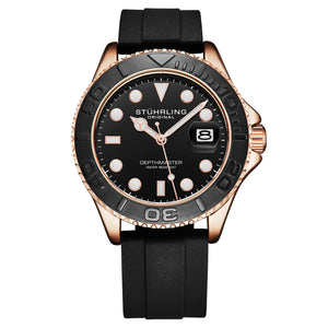 Depthmaster 4072 Black Brass Dial/ Black Silicone Strap/ Rose Gold Case | Black Dial