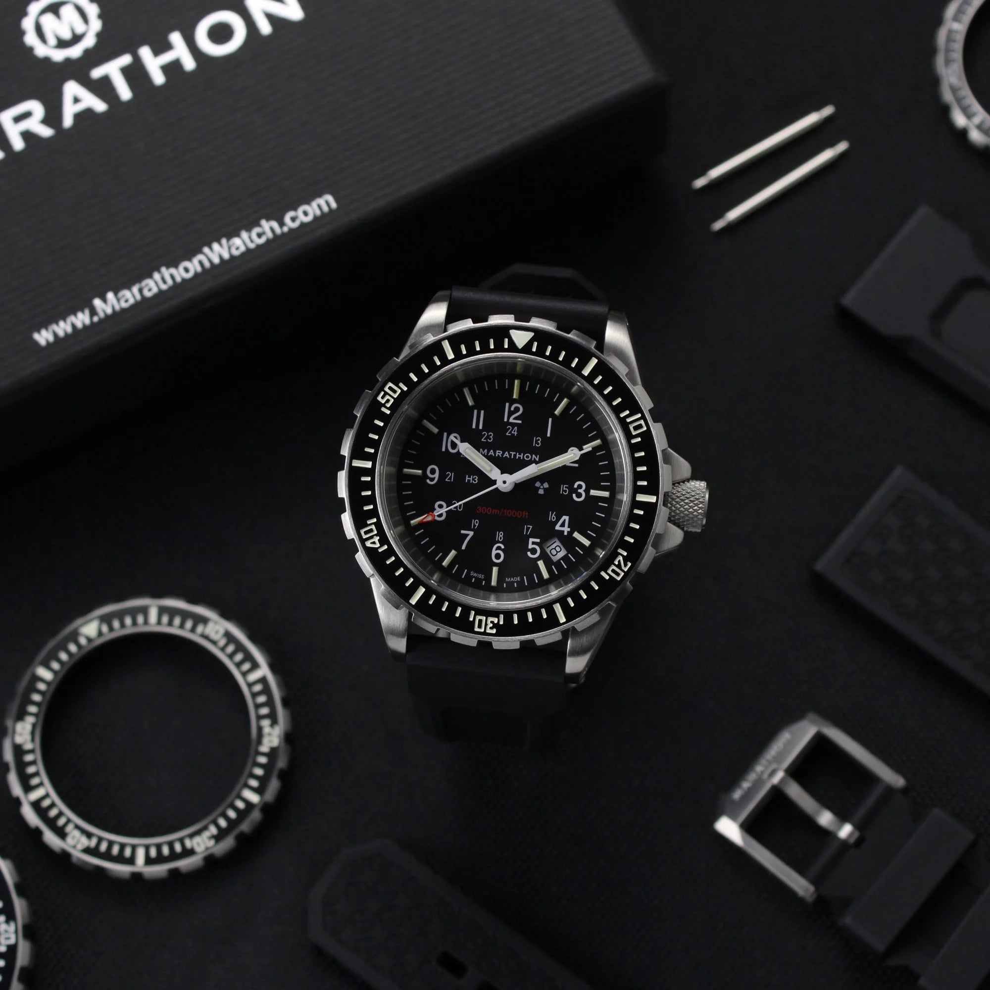 Dive SS/BKSS 3PC RUBBER (WW194007SS-0130) | Black Dial
