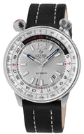 Wallabout Swiss Made Automatic Solar compass silver Black | Silver Dial