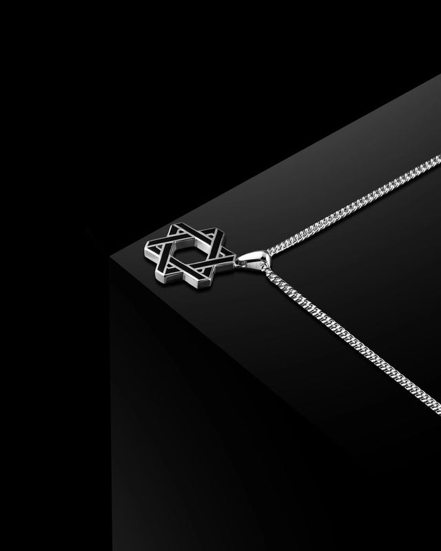 Star Of David Pendant Black Onyx