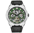 Dual Time Automatic Navigator 46mm Skeleton Green/Leather | Green Dial