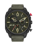 Hawker Hunter Retrograde Chronograph Green Dial / Leather | Green Dial