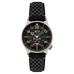 Hawker Typhoon Baldwin Automatic Black / Black Leather | Black Dial