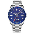 Voyager GMT 4017.2 Quartz GMT 42mm Diver Silver/Stainless Steel | Blue Dial