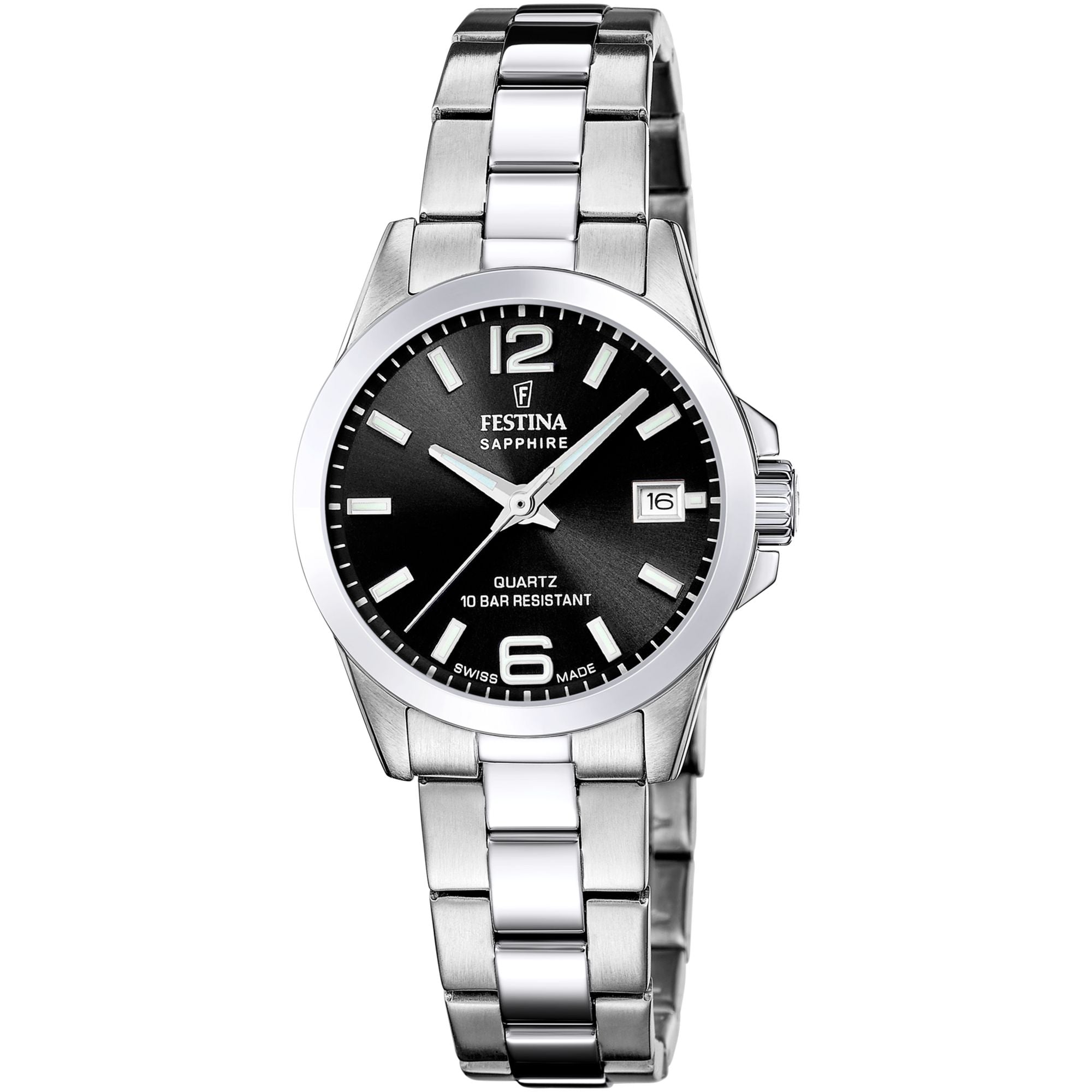Swiss Made Black / Stainless Steel Black Dial