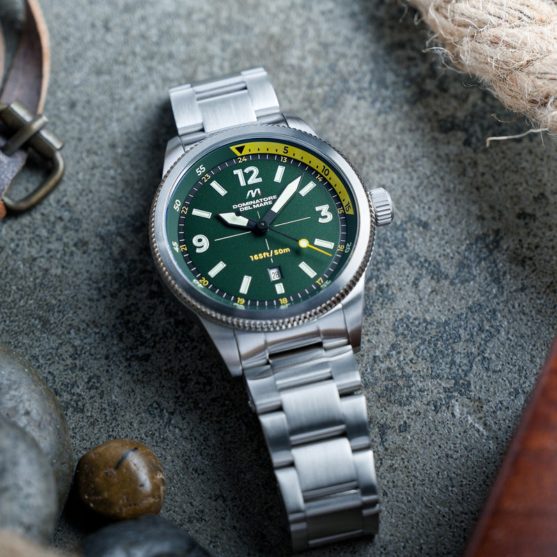 Aviatore Japan Quartz Green / Stainless Steel | Green Dial