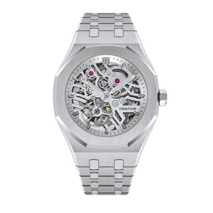 Augustine Stainless Steel / Silver Dial Skeleton Silver Dial