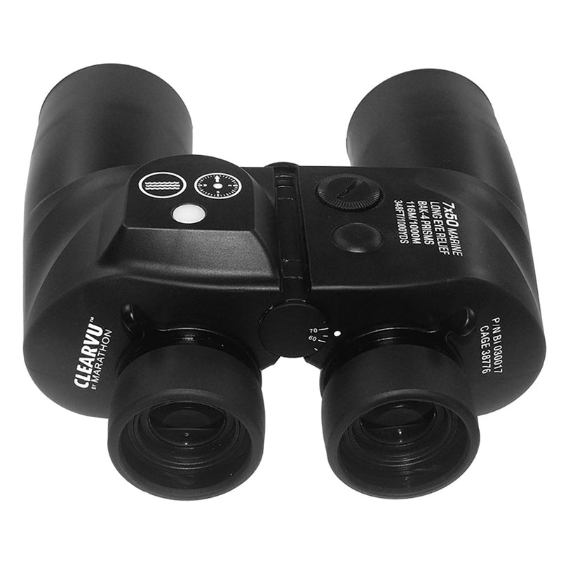 Binocular, Marine: 7x50 with Compass and Reticle BLACK BINOCULAR