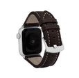 Classic Leather Buffalo Pattern Band with Stitch for Apple Watch Ultra & Series 8/7/6/5/4/3/2/1/SE Brown (42mm | 44mm | 45mm | 49mm) |  Dial