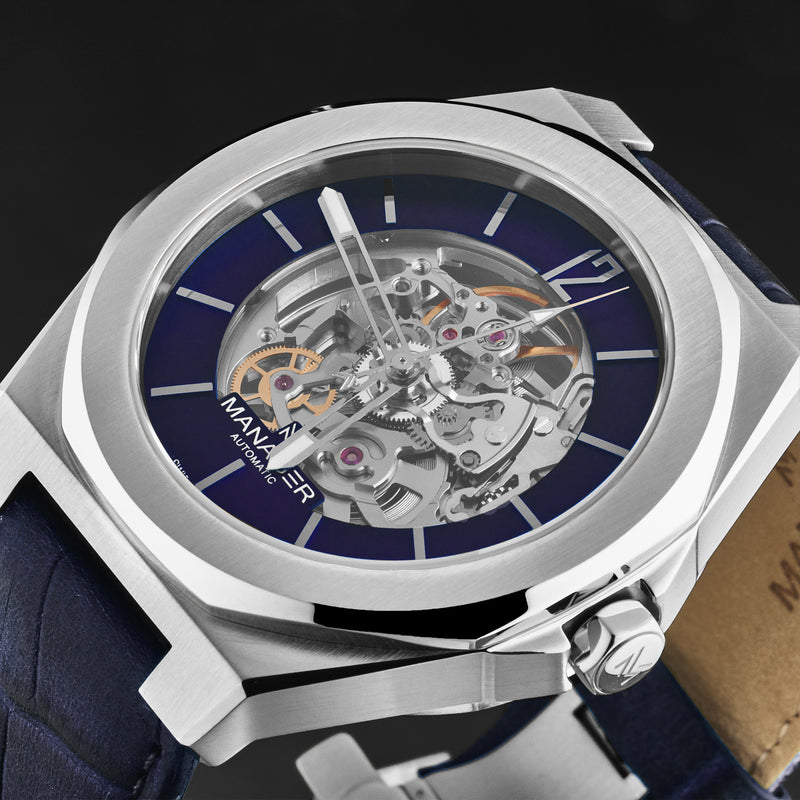 Open mind MAN-RO-03-SL / Blue / Leather | Blue Dial