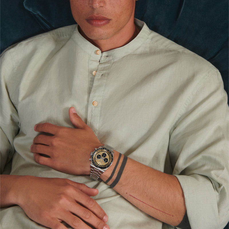 Conquest Chronograph Gold / Stainless Steel | Gold Dial