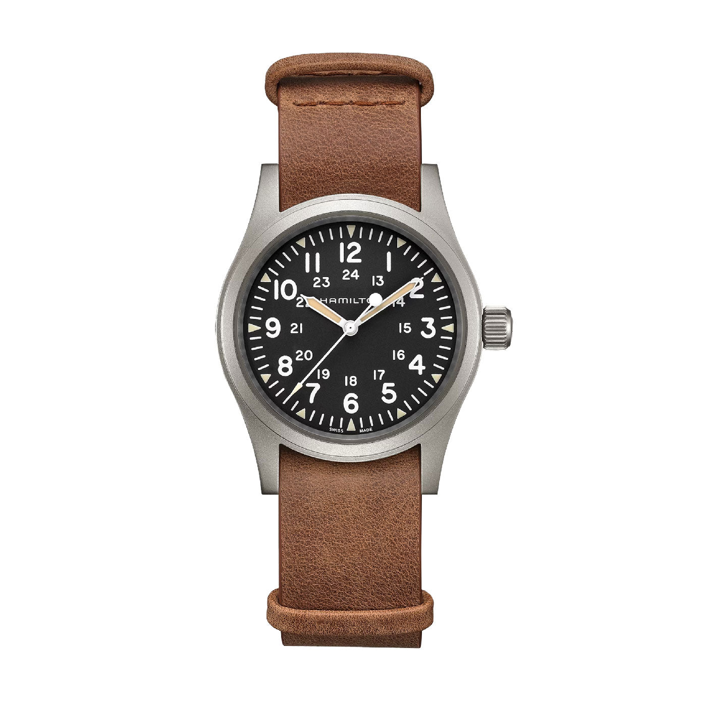 KHAKI FIELD Black / Leather Black Dial