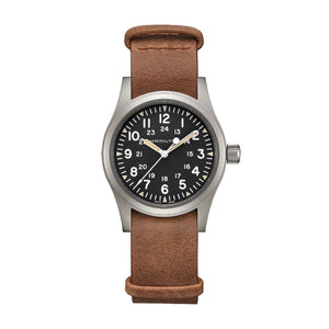 KHAKI FIELD Black / Leather Black Dial